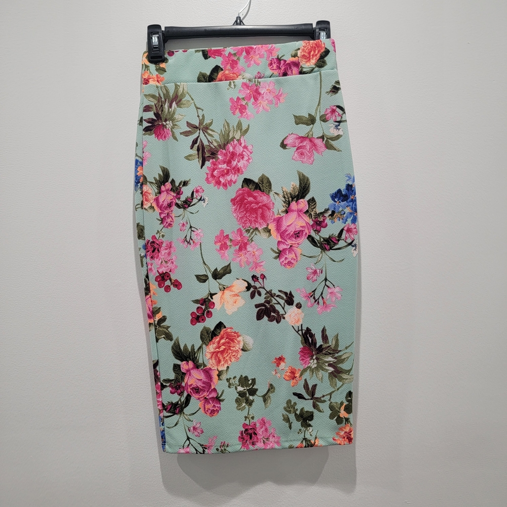 Floral Print Pencil Skirt Sz Small
